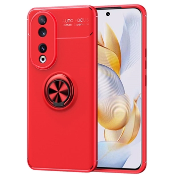 Honor 90 TPU Cover med Ringholder - Rød
