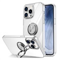 iPhone 14 Pro Max TPU Cover med Ringholder - Gennemsigtig