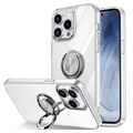 iPhone 14 Pro TPU Cover med Ringholder - Gennemsigtig