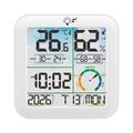 TS-8086 Digitalt termometer og hygrometer med vækkeur - hvid