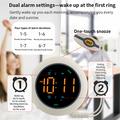 TS-BC800-LED vibrerende vækkeur - 3 vibrationsniveauer og LED-display - hvid