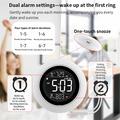 TS-BC800 Bærbart vibrerende vækkeur med to alarmer - musikafspilning og 3 vibrationsniveauer - hvid