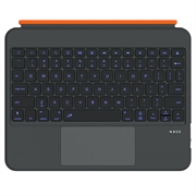 iPad 2022/2025/Air 11 2024/2025 TU3607 Baggrundsbelyst magnetisk tastaturetui med 360 graders roterende stativ - Sort