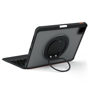 iPad 2022/2025/Air 11 2024/2025 TU3607 Baggrundsbelyst magnetisk tastaturetui med 360 graders roterende stativ - Sort