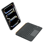 iPad 2022/2025/Air 11 2024/2025 TU3607 Baggrundsbelyst magnetisk tastaturetui med 360 graders roterende stativ - Sort