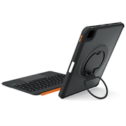 iPad 2022/2025/Air 11 2024/2025 TU3607 Baggrundsbelyst magnetisk tastaturetui med 360 graders roterende stativ - Sort