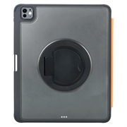 iPad Air 13 2024/2025/iPad Pro 12.9 2018/2020/2021/2022 TU3609 Baggrundsbelyst magnetisk tastaturetui med 360 graders drejelig stander - Sort