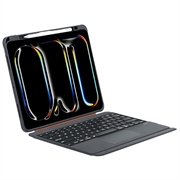 iPad Air 13 2024/2025/iPad Pro 12.9 2018/2020/2021/2022 TU3609 Baggrundsbelyst magnetisk tastaturetui med 360 graders drejelig stander - Sort