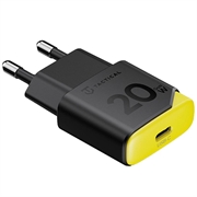 Tactical Minimi 20W GaN USB-C hurtigoplader - sort / gul
