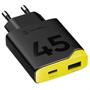 Tactical Minimi 45W AC GaN hurtigoplader - USB-C, USB-A - Sort / gul
