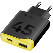 Tactical Minimi 45W AC GaN hurtigoplader - USB-C, USB-A - Sort / gul