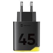 Tactical Minimi 45W AC GaN hurtigoplader - USB-C, USB-A - Sort / gul