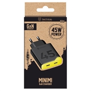 Tactical Minimi 45W CC GaN hurtigoplader - 2x USB-C - Sort / gul