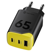 Tactical Minimi 65W AAC GaN hurtigoplader - 2x USB-C, USB-A - Sort / gul