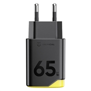 Tactical Minimi 65W AAC GaN hurtigoplader - 2x USB-C, USB-A - Sort / gul