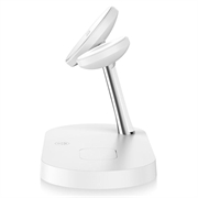 Tech-Protect A12 3-i-1 MagSafe trådløs oplader 15W med indbygget LED-lampe - hvid