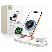 Tech-Protect A51 ArcticBoost 3-i-1 MagSafe-oplader med aktiv køling - 25W Qi 2.2 - hvid