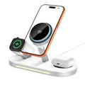 Tech-Protect A51 ArcticBoost 3-i-1 MagSafe-oplader med aktiv køling - 25W Qi 2.2 - hvid