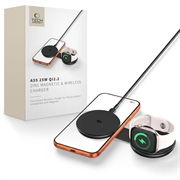 Tech-Protect A55 2-i-1 magnetisk/MagSafe trådløs oplader 25W, Qi 2.2