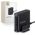 Tech-Protect DC240W-GaN 6-ports bordoplader - 4xUSB-C, 2xUSB-A - Sort