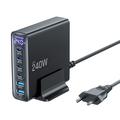 Tech-Protect DC240W-GaN 6-ports bordoplader - 4xUSB-C, 2xUSB-A - Sort