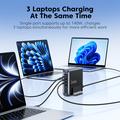 Tech-Protect DC240W-GaN 6-ports bordoplader - 4xUSB-C, 2xUSB-A - Sort