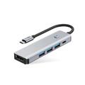 Tech-Protect HB01 5-i-1 USB-C-hubadapter med USB 3.0, HDMI 4K 60Hz og 100W PD - Rum grå
