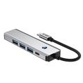 Tech-Protect HB01 5-i-1 USB-C-hubadapter med USB 3.0, HDMI 4K 60Hz og 100W PD - Rum grå