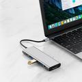 Tech-Protect HB04 9-i-1 USB-C-hubadapter med USB-A/HDMI/SD/TF-kortlæser/USB-C 100W PD/3.5mm - Rum grå