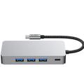 Tech-Protect HB05 9-i-1 USB-C Hub Adapter med HDMI 4K 60Hz, SD/TF-kortlæsere, USB-C 100W PD, RJ45 Ethernet, USB 3.0/2.0 - Rum grå