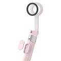 Tech-Protect L10S MagSafe Selfie Stick-stativ med Bluetooth-fjernbetjening - Pink / Grå