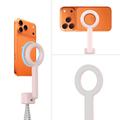 Tech-Protect L10S MagSafe Selfie Stick-stativ med Bluetooth-fjernbetjening - Pink / Grå