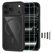 iPhone 17 Pro/18 Pro Tech-Protect MagOne MagSafe CC cover med 2 stk. Glass+ skærmbeskyttere - Sort / Klar