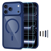 iPhone 17 Pro/18 Pro Tech-Protect MagOne MagSafe CC cover med 2 stk. Glass+ skærmbeskyttere - mørkeblå / Klar