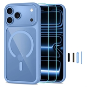 iPhone 17 Pro/18 Pro Tech-Protect MagOne MagSafe CC cover med 2 stk. Glass+-skærmbeskyttere - lyseblå / gennemsigtig
