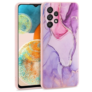 Samsung Galaxy A23 5G Tech-Protect Mood Marble TPU Cover - Pink / Lilla