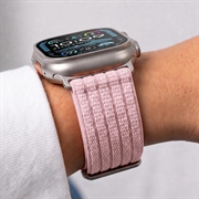 Tech-Protect nylon-sportsrem - Apple Watch 8/9/10/11/SE/Ultra - 44/45/46/49mm - lyserød