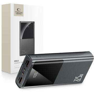 Tech-Protect PB13 20000mAh Powerbank med lommelygte - 22.5W PD 3.0, QC 3.0 - Grå