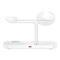 Tech-Protect QI15W-A45 3-i-1 magnetisk trådløs oplader - Magsafe-kompatibel - Hvid