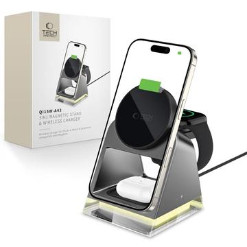 Tech-Protect Qi15W A43 3-i-1 MagSafe trådløs oplader