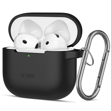 AirPods 4 Tech-Protect Silikone krog etui - Sort