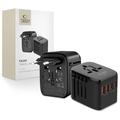 Tech-Protect TA200 Universal Travel Adapter - EU, UK, US, AU - Sort