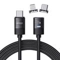 Tech-Protect UltraBoost 3A 2-i-1-kabel - USB-C til USB-C, Lightning - 2 m - Sort