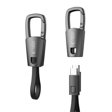 Tech-Protect UltraBoost DNA nøglering USB-C-kabel - 60W PD, 17cm - Jerngrå
