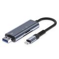 Tech-Protect UltraBoost USB-A/Lightning SD & MicroSD-kortlæser - grå