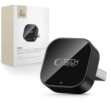 Tech-Protect Ultraboost CA01 trådløs CarPlay- og Android Auto-adapter - mat sort