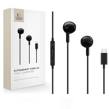 Tech-Protect Ultraboost Core G4 USB-C-øretelefoner med ledning - Sort