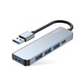 Tech-Protect V0 5-i-1 USB-A Hub - 3xUSB 2.0, USB 3.0, USB-C PD - Grå