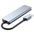 Tech-Protect V0 5-i-1 USB-A Hub - 3xUSB 2.0, USB 3.0, USB-C PD - Grå