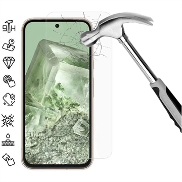 Google Pixel 8a Skærmbeskyttelse Hærdet Glas - 9H - Case Friendly - Klar